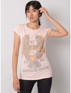 BASIC Világos rózsaszín női póló kövekkel EM-TS-ES-21-533.16-pink