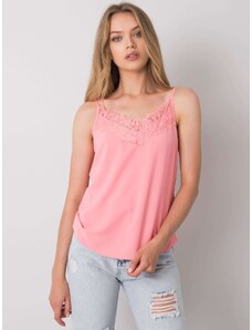 Modalinda Fashion Női rózsaszín felső csipkével AI-TP-6011.13P-coral