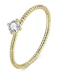 Ékszerkirály Ezüst gyűrű, csavart, aranyszínű, 7-es méret