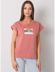 FANCY Sárgabarack színű póló szivárvány mintával FA-TS-7137.29P-pink