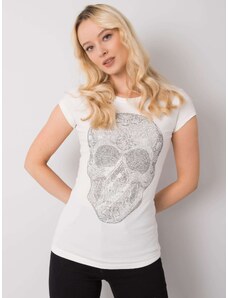 BASIC Krémszínű női póló koponya mintával EM-TS-ES-21-532.18-ecru