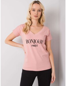 FANCY Rózsaszín női póló felirattal - FA-TS-7161.32P-pink