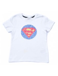 Fiú póló, fehér simis DC Batman - Superman, 110-116-os méret, H&M