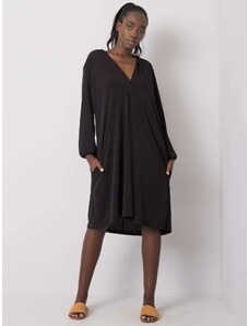 Fashionhunters Női fekete laza ruha