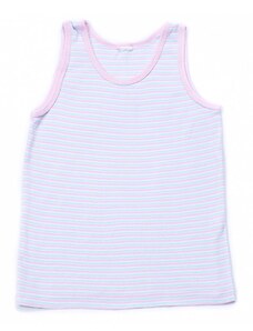 Ismeretlen Lány trikó, fehér, rózsaszín, szürke csíkos, 2-3 éves méret