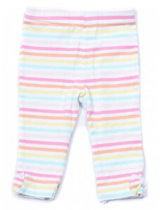 Lány leggings, baba, fehér, színes csíkos, masnis szárú, 3-6 hónapos méret, M&CO