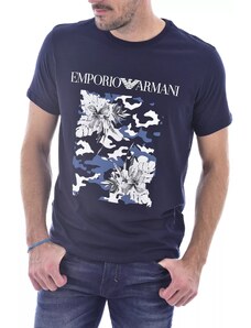Emporio Armani kék mintás férfi póló