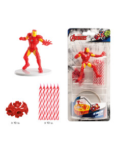 Dekora Figura és gyertyák tortára - Iron Man