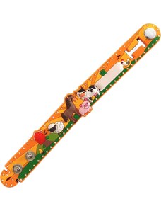 BASIC Narancssárga-zöld karkötő a szülők adataival - állatok