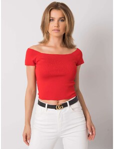 BASIC Női piros bordázott póló CA-BZ-1463.32P-red