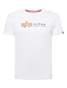 ALPHA INDUSTRIES Póló konyak / fekete / fehér