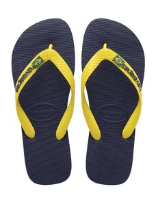 Havaianas Brasil Logo flip-flop papucs, sötétkék/sárga