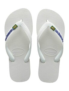 Havaianas Brasil Logo flip-flop papucs, fehér