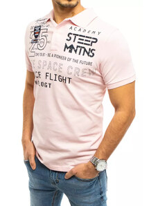 Férfi póló póló nyomtatással, rózsaszín Dstreet