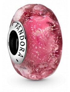 PANDORA Hullámos, rózsaszín muranói üveg charm