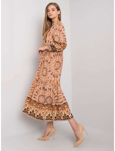 Fashionhunters Beige dress with ethnic patterns Marcy OCH BELLA