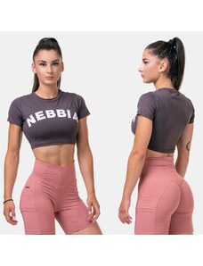 NEBBIA - Fitness crop top Sporty HERO 584 (marron)