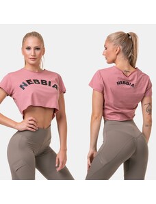 NEBBIA - Fit and Sporty laza crop top 583 (old rose)