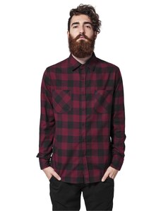 UC Men Plaid flannel shirt blk/burgundy