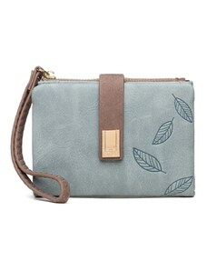 Kék színű női pénztárca leveles mintával (0847.)