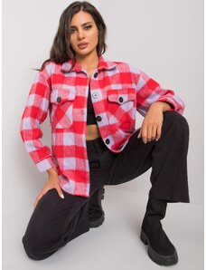Fashionhunters Lady's plaid shirt in red and lilac