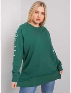 Fashionhunters Women's dark green tunic of large size