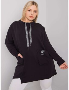 Fashionhunters Black tunic plus sizes with pockets