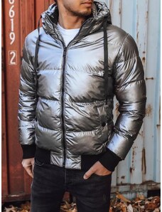 Stock Stílusos ezüst férfi téli kabát VTX3948