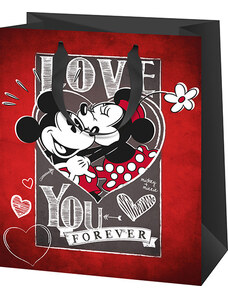 CARDEX Minnie és Mickey ajándéktáska 23x18x10cm, közepes, Love You Forever