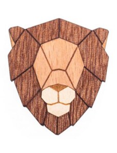 BeWooden Fából készült bross lion barna - universal
