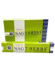JAMMStore Golden Nag 7 Herbs (Hét Gyógynövény) Indiai Füstölő (15gr)