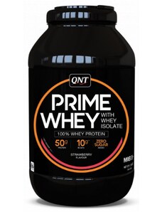 QNT PRIME WHEY- 100 % Whey Isolate & Concentrate Blend 2 kg Strawberry Fehérje porok mas0039