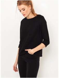 Black Sweater with Three-Quarter Sleeve CAMAIEU - Women