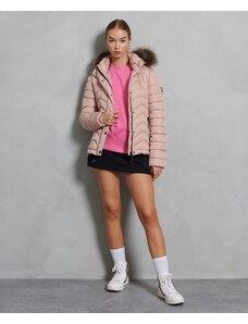 Superdry Luxe Fuji párnázott női kabát - Rózsaszín
