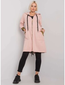Fashionhunters Poros rózsaszín lisszaboni női kapucnis pulóver
