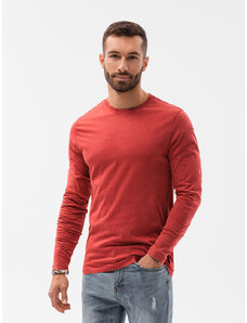 Ombre Clothing Férfi Basic póló hosszú ujjú Konrad piros L131