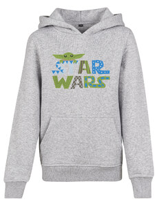 MT Kids Children's colorful Star Wars logo with hood heather gray