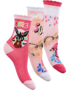 Sötét rózsaszín / sárgabarack / világos rózsaszín lányos zokni (3 pár) - Bing