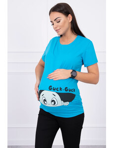 Női póló kismamáknak 2992 türkiz színben
