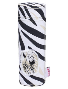 Nici fekete-fehér, zebrás tolltartó – 6x19 cm
