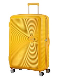 American Tourister SOUNDBOX napsárga bővíthető négykerekű nagy bőrönd 88474-1371