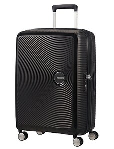 American Tourister SOUNDBOX fekete bővíthető négykerekű nagy bőrönd 88474-1027
