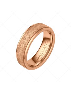 BALCANO - Caprice / Egyedi csillám csiszolású nemesacél gyűrű 18K rozé arany bevonattal