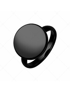 BALCANO - Bottone / Gravírozható nemesacél gombfej gyűrű fekete PVD bevonattal