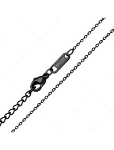 BALCANO - Flat Cable / Nemesacél lapított szemes anker nyaklánc fekete PVD bevonattal - 1,2 mm