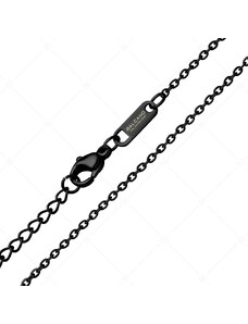 BALCANO - Flat Cable / Nemesacél lapított szemes anker nyaklánc fekete PVD bevonattal - 1,5 mm