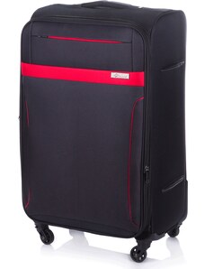 BASIC SOLIER textil fekete tágas bőrönd mérete XL STL1316 BLACK/RED XL