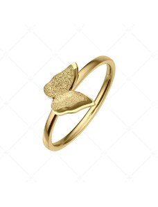 BALCANO - Papillon / Csillámos felületű pillangóval díszített gyűrű 18K arany bevonattal