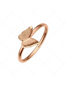 BALCANO - Papillon / Csillámos felületű pillangóval díszített gyűrű 18K rozé arany bevonattal