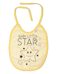 Baby nellys nagy baby little star vízhatlan előke, 24 x 23 cm - sárga